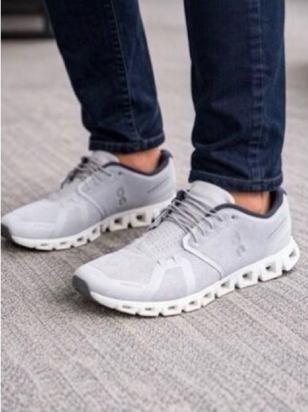On Running Men's Athletic Shoes in Light Grey and White Accents